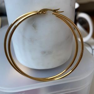 Gold hoop earring
